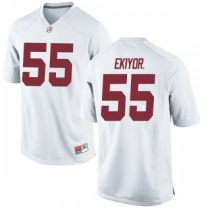 Youth Alabama Crimson Tide #55 Emil Ekiyor Jr. White Game NCAA College Football Jersey 2403EHMZ5